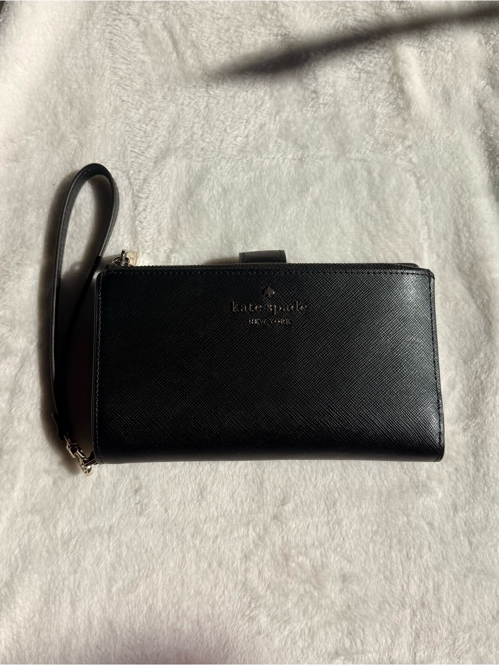 **NWOT** kate spade Black Leather Wristlet Wallet with Strap